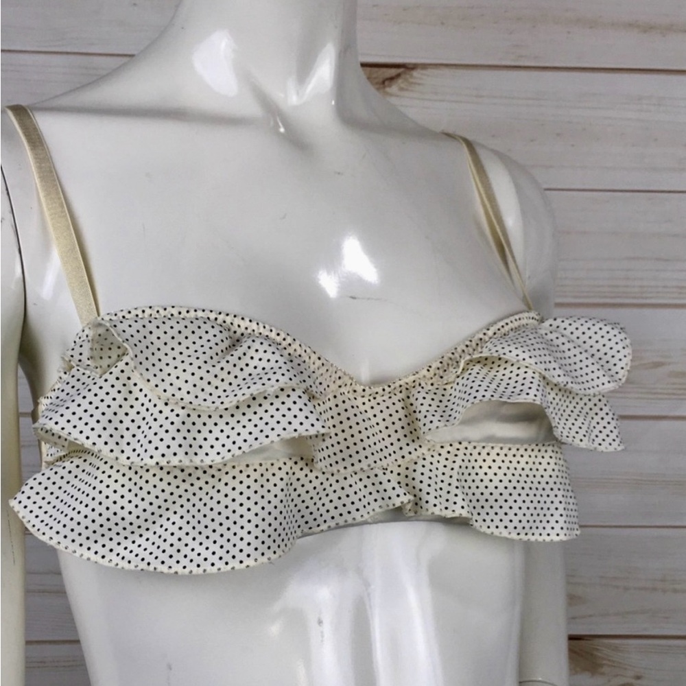 ✨ UO Black + White Mini-Polka Dot Ruffle Bralette!